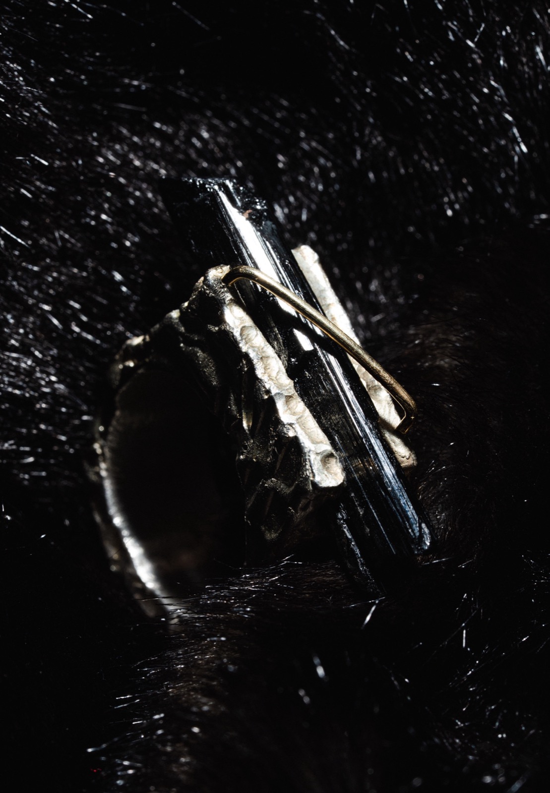 Black Tourmaline T Ring, view 5