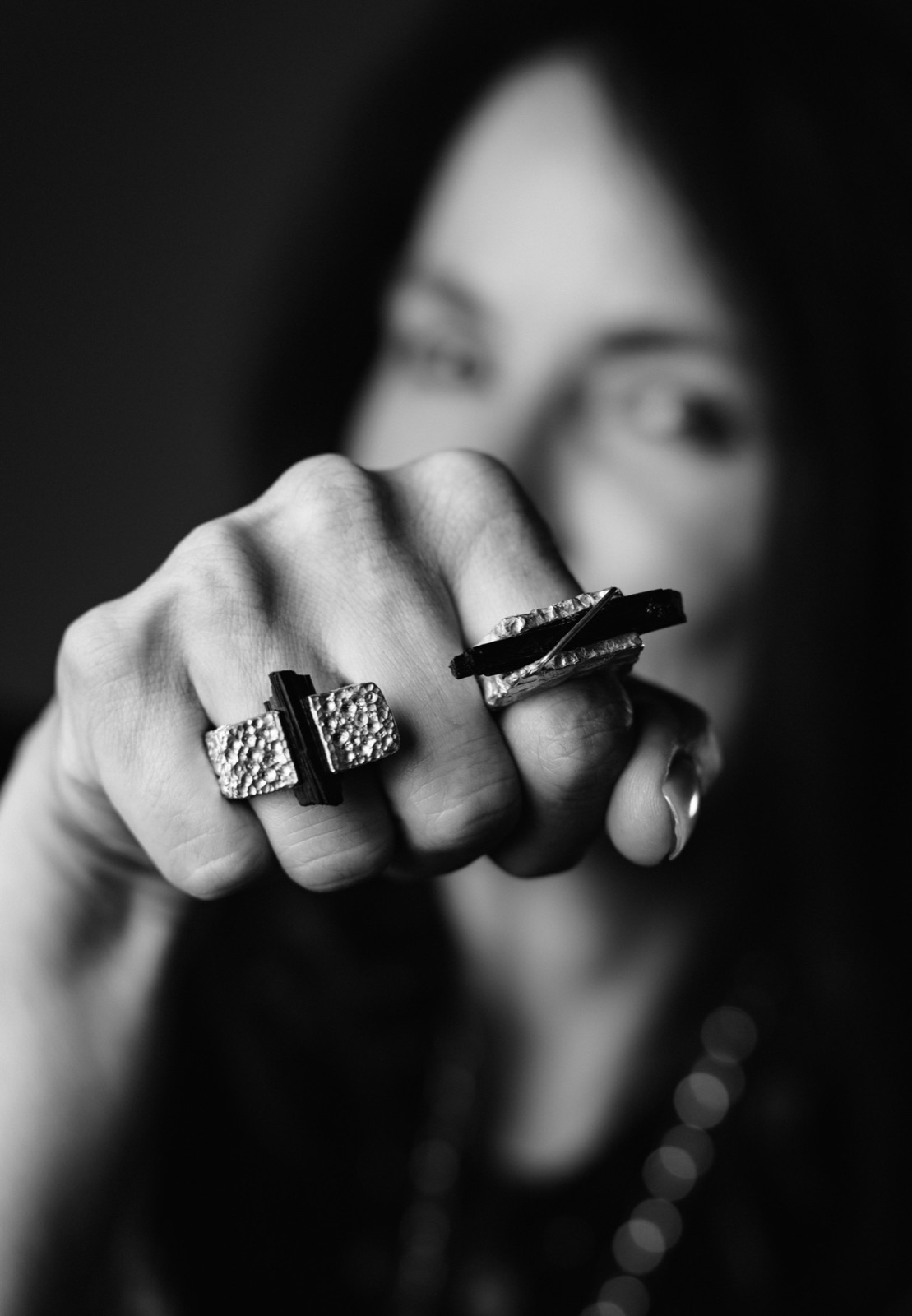 Black Tourmaline T Ring, view 6