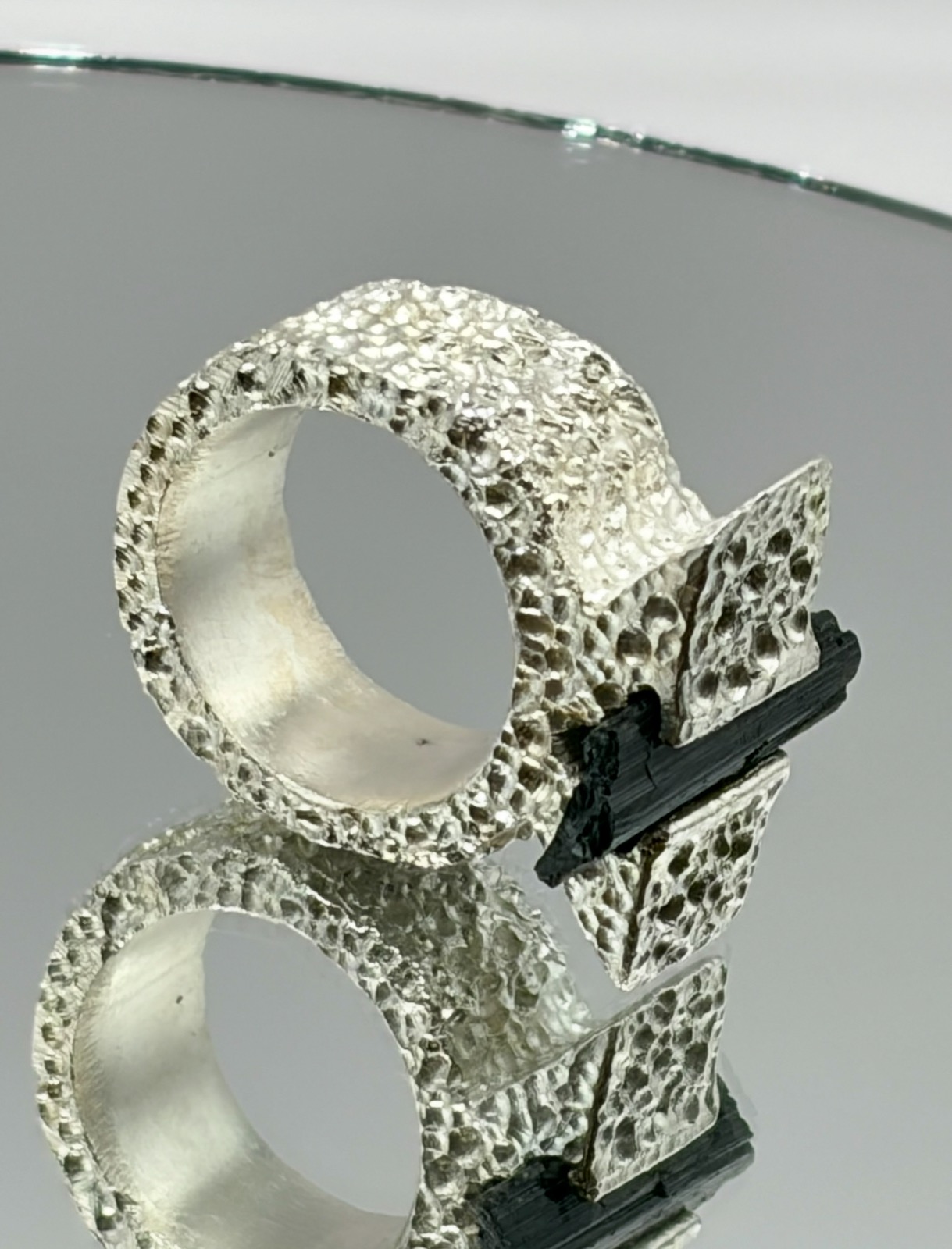 Black Tourmaline V Ring alternate view