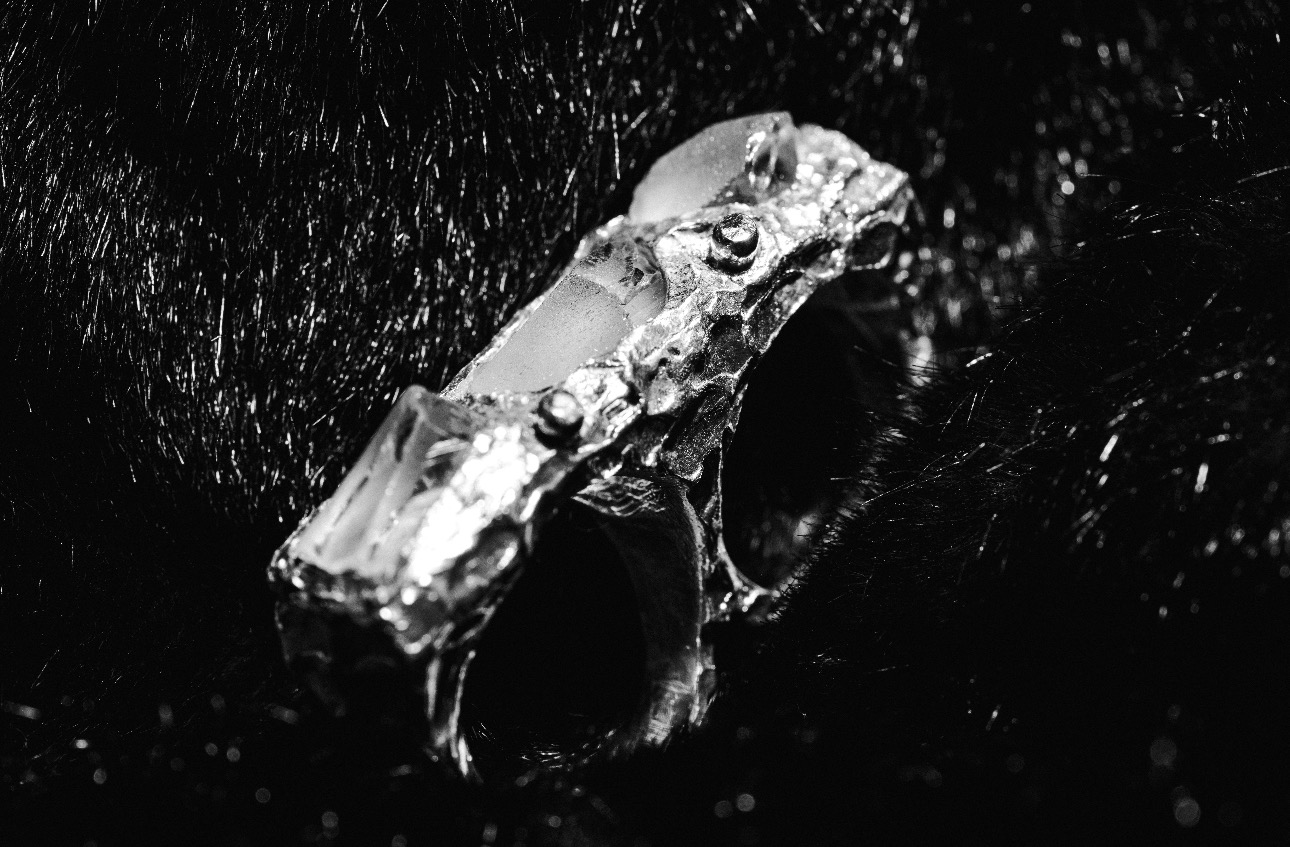 Double Ring Triple Green Amethyst, view 4