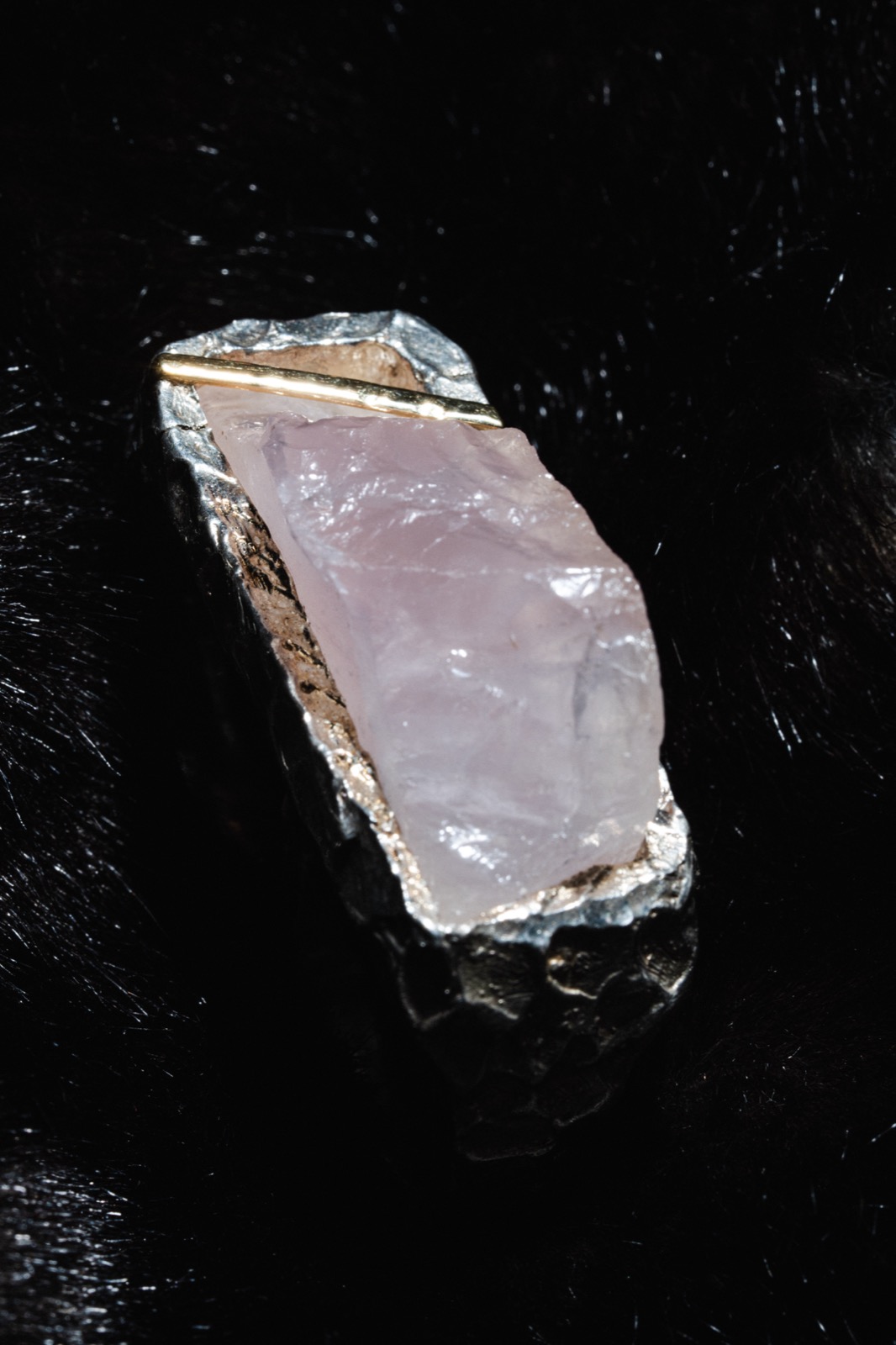 Double Ring Pink Quartz alternate view