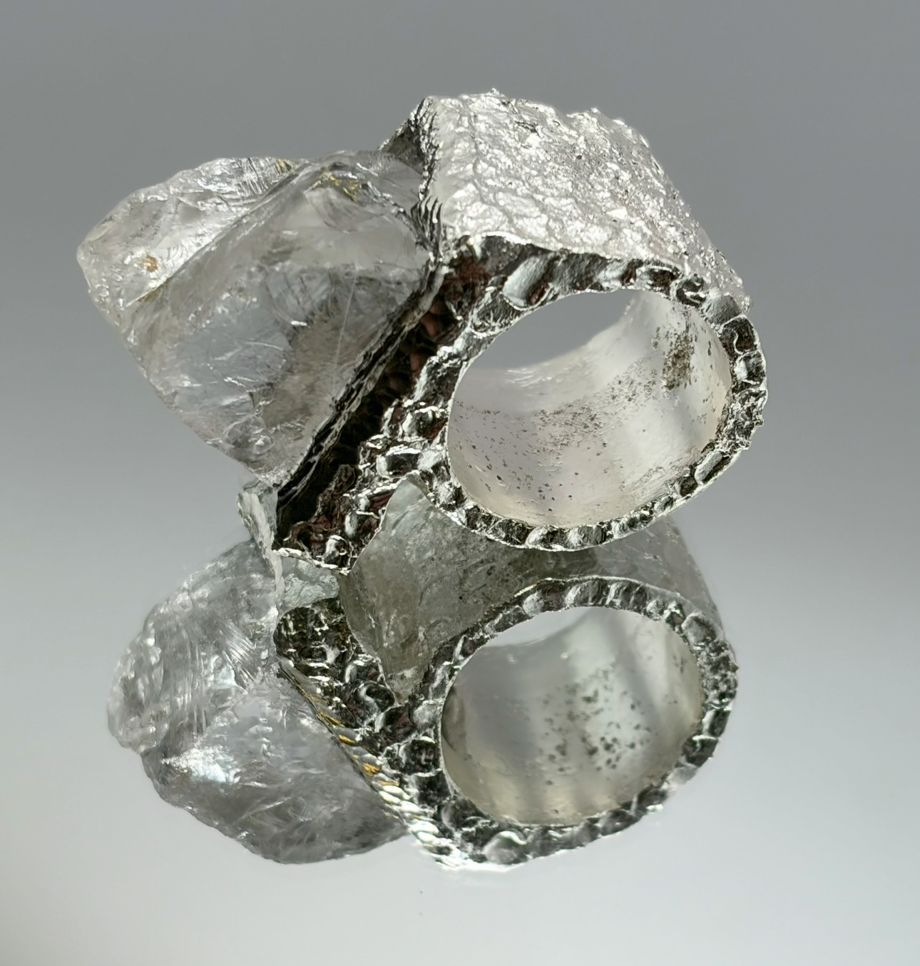 Ice Quartz Pyramid Side Ring alternate view