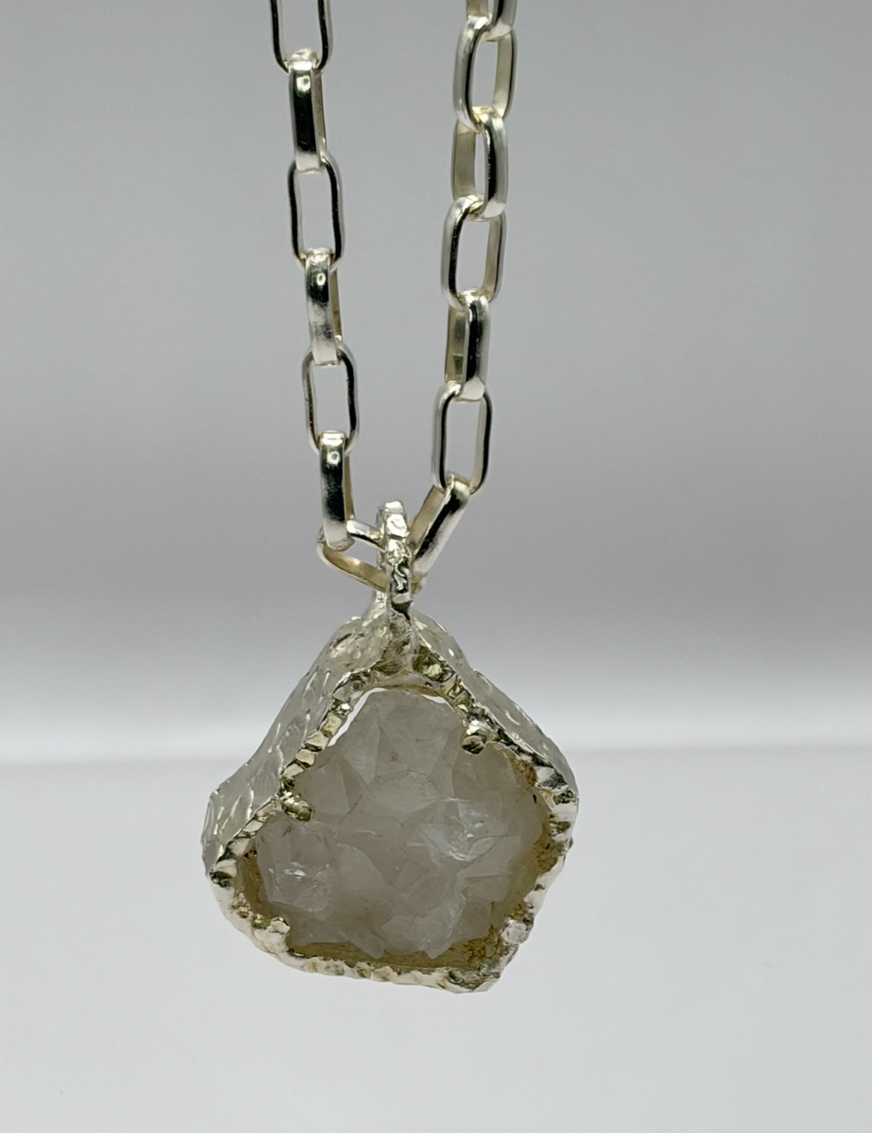 Pentagon Ice Quartz Pendant