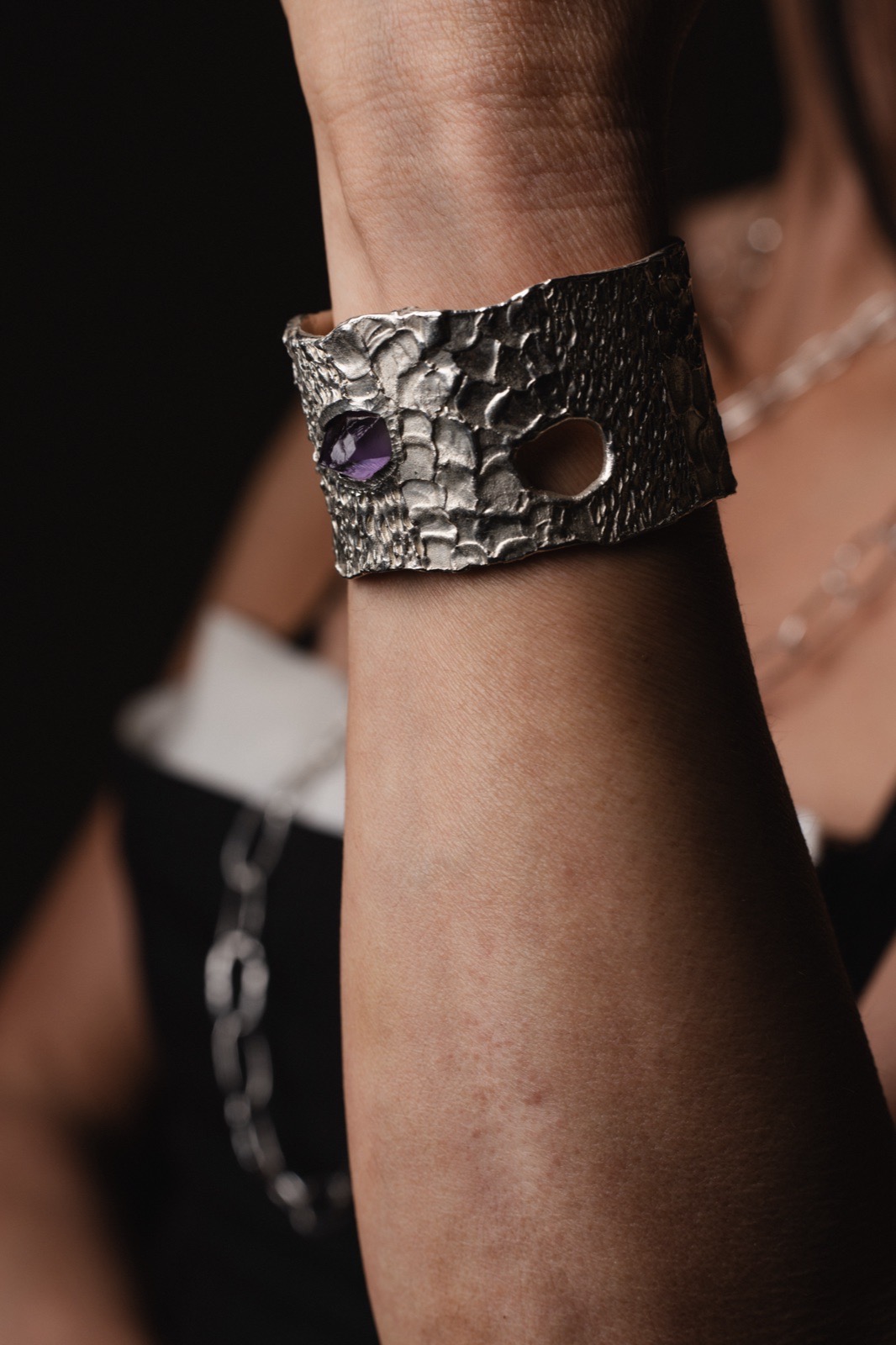 Purple Amethyst Cuff view 2