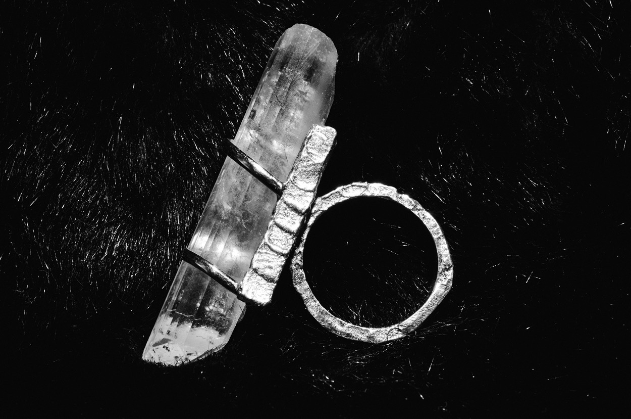 White Quartz Rod Ring, view 4