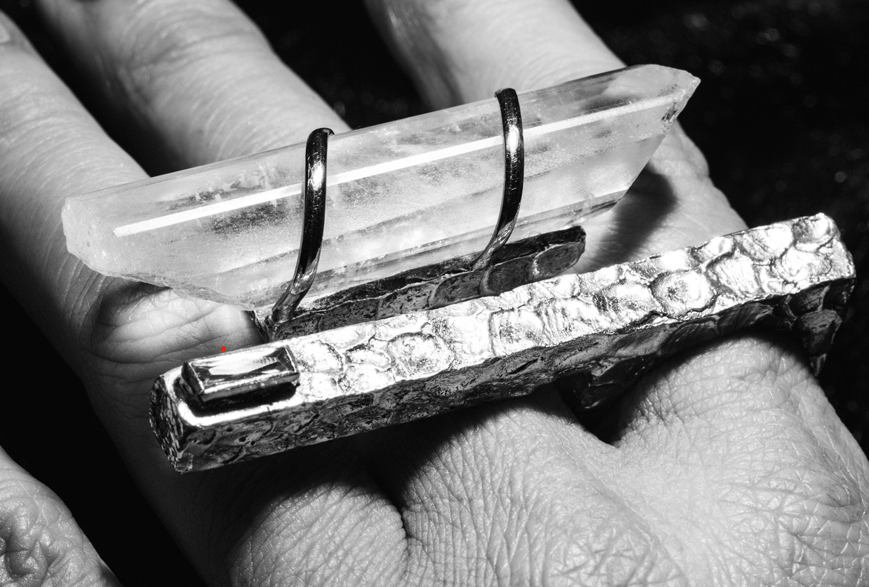 White Quartz Rod Ring, view 5